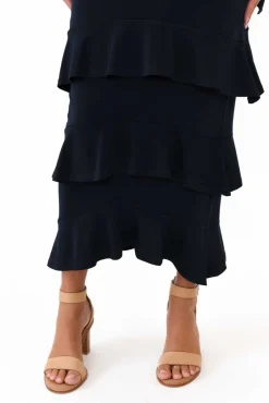 Skirts<Illium Zella Navy Tiered Frill Skirt