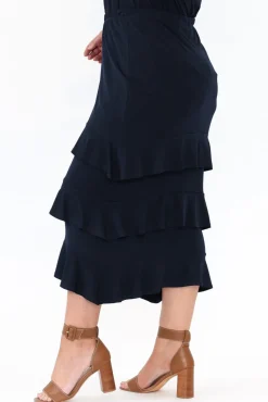 Skirts<Illium Zella Navy Tiered Frill Skirt