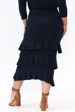 Skirts<Illium Zella Navy Tiered Frill Skirt