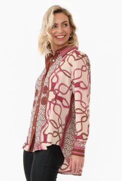 Shirts<365 Days Zigi Pink Chain Shirt