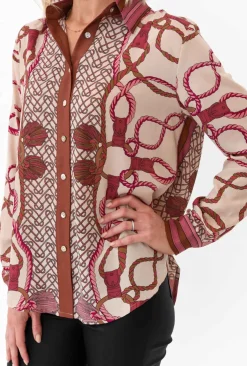 Shirts<365 Days Zigi Pink Chain Shirt