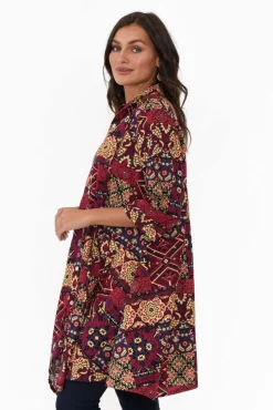 Cotton Tops<Hourglass Zora Pink Diamond Cotton Linen Tunic