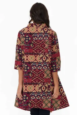 Cotton Tops<Hourglass Zora Pink Diamond Cotton Linen Tunic