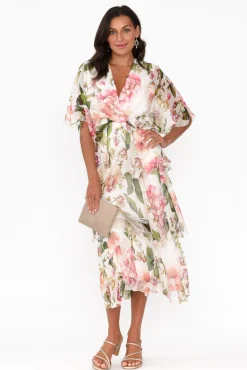 Midi Dresses<L'amore Zula Pink Blossom Layer Dress