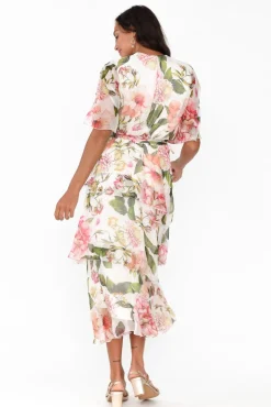 Midi Dresses<L'amore Zula Pink Blossom Layer Dress