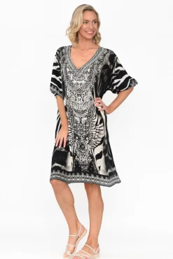 Above Knee Dresses<Fashion Spectrum Zulu Black Silk Dress